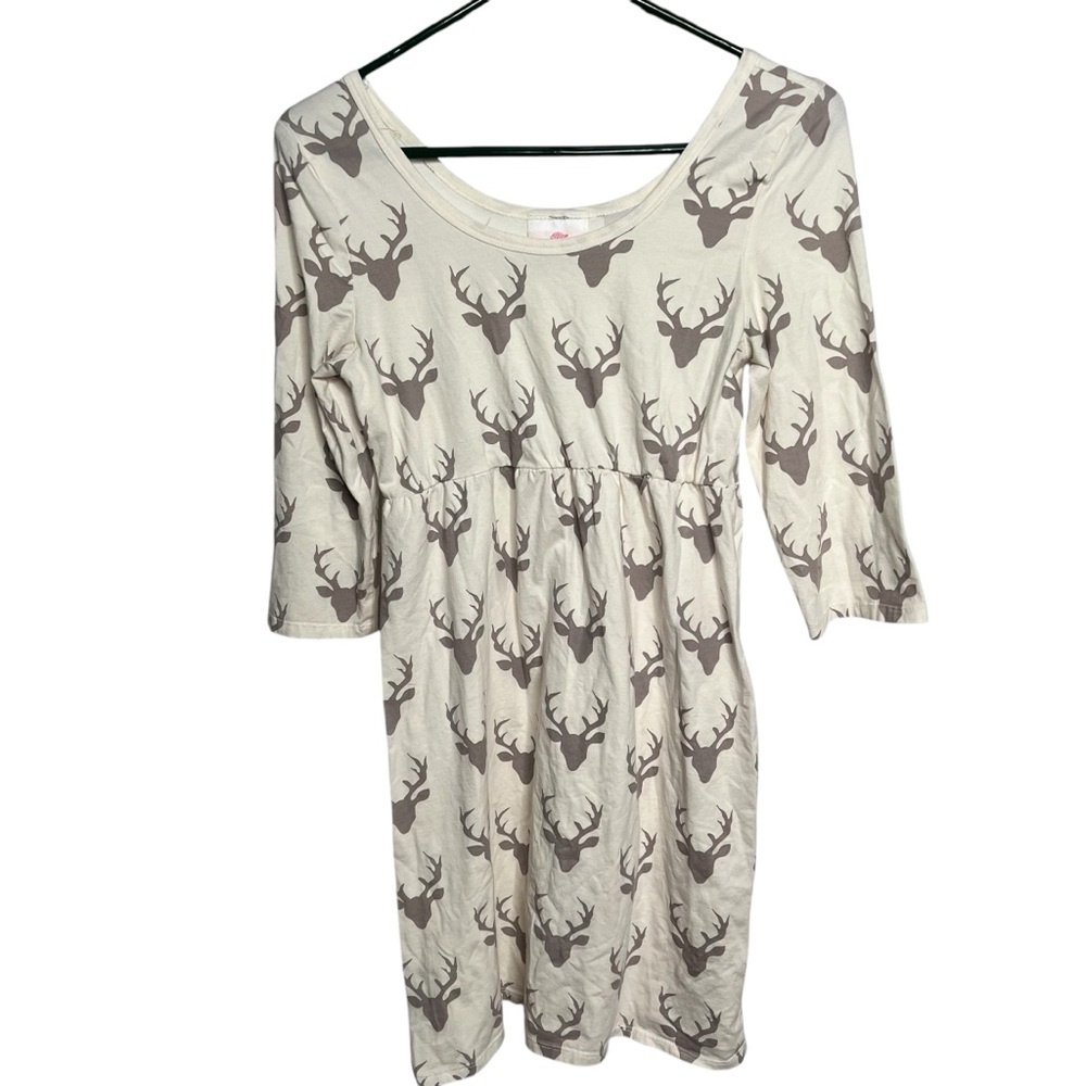 Lolly Wolly Doodle Dress Girls size 5 A-Line Reindeer All over Print Holidays‎